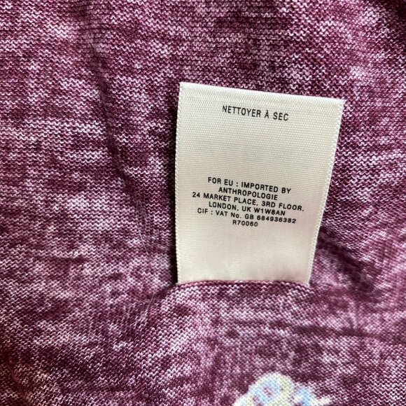 Anthropologie Sparrow Cardigan Sweater 100% Cotton Burgundy Paisley Sz M - Picture 6 of 8